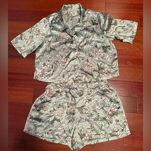 Joie Floral Pajama Set in Gray and Green
